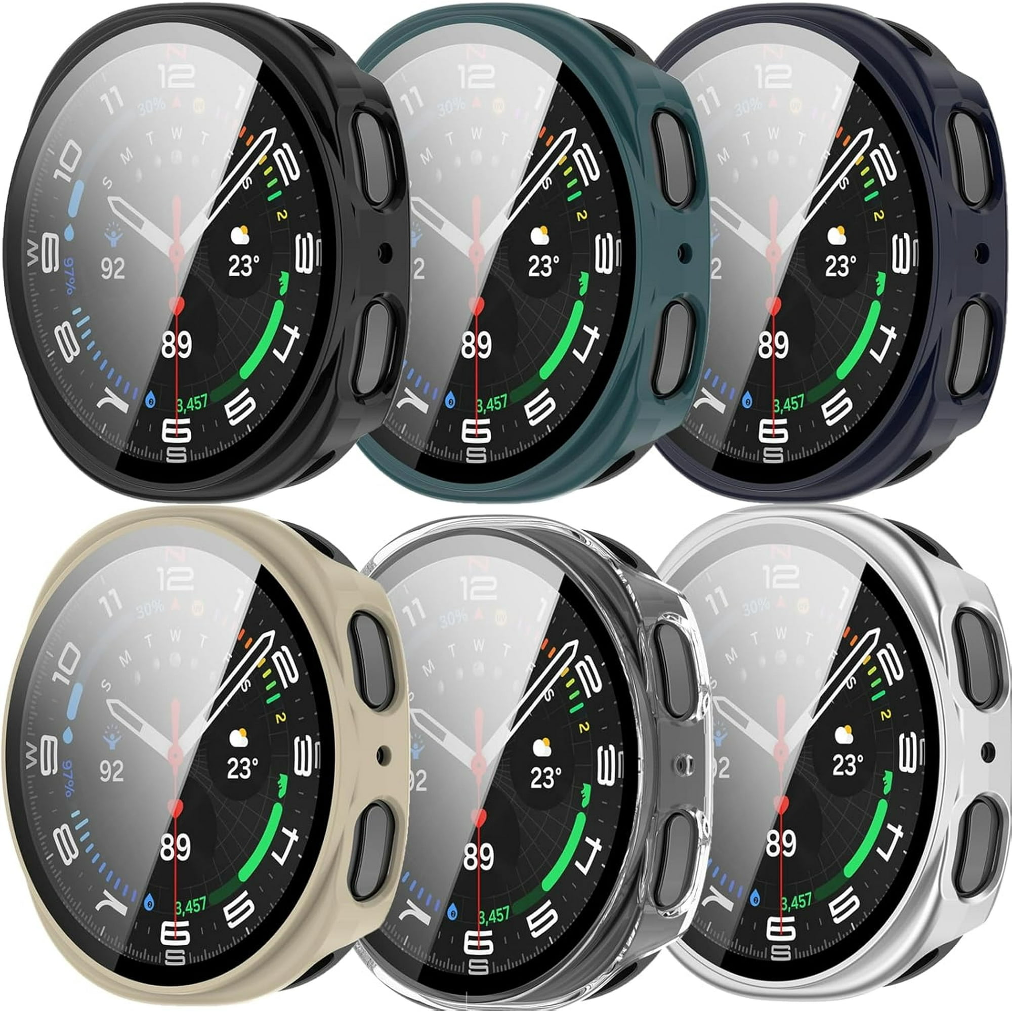 REQO Compatible with Samsung Galaxy Watch 8 40mm Screen Protector Case, Hard PC Anti Scratch Protective Cover with Tempered Glass for Samsung Galaxy Watch8 40mm (not for 44mm)