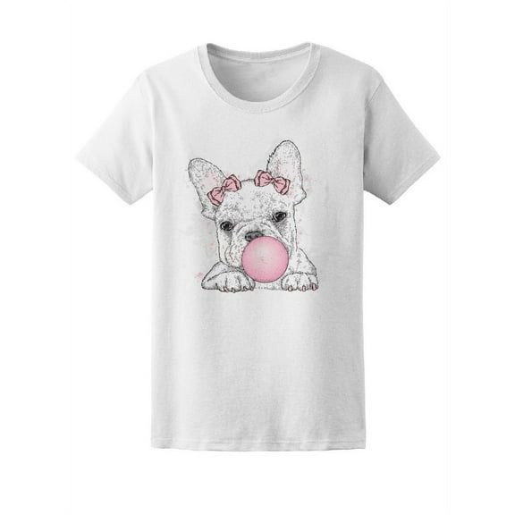 French Bulldog Ball In Mouth  T-Shirt Women -Image by Shutterstock, Female XX-Large