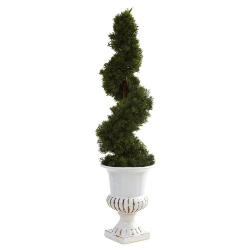 Nearly Natural 5932 Spirale de Cèdre Intérieur/extérieur avec Urne, Vert