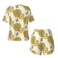 thumbnail image 5 of Picia Cartoon Honey Pot Bee Sunflower Pajamas Sets for Women Soft Short-Sleeved Pjs with Lounge Shorts Two Piece Sleepwear-Large, 5 of 9