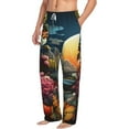 thumbnail image 6 of Salouo Sunset Floral Fantasy Landscape Print Pajama Pants for Men, Lounge Pants Elastic Waistband Casual Men's sleepwear Loungewear Sleep Pajama Pant -Small, 6 of 7