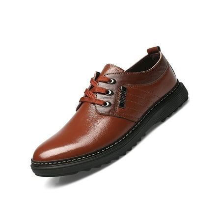 

Zodanni Men Breathable Dress Shoes Party Lightweight Round Toe Comfort Low Top Leather Oxford Shoe Brown 8