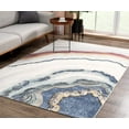 thumbnail image 1 of LaDole Rugs Turquoise Blue Ivory Red Marble Pattern Lava Modern Abstract Area Rug For Living Room Bedroom, 1 of 9