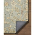 thumbnail image 4 of Hauteloom Cedric Boho Hand Tufted Natural Fiber Wool Area Rug - Traditional Floral Carpet for Living Room, Bedroom, Dining Room - Light Silver, Off White, Pearl - 9' x 12', 4 of 7