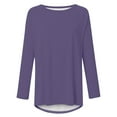 thumbnail image 5 of Frostluinai Fall Clothes For Women 2022 Sweaters Plus Size Tunic Top For Women Casual Gradient Printed Long Sleeve Crewneck Buttons Side Tops Irregular Pullover Blouse Tops, 5 of 5