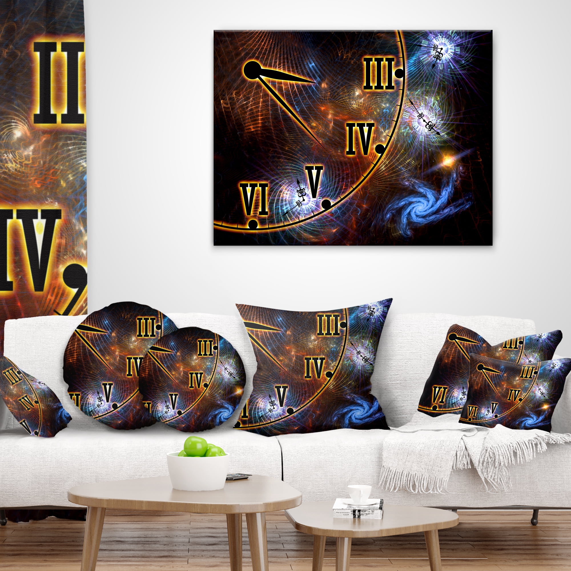 Designart Fabric of Space and Time - Abstract Throw Pillow - 12x20