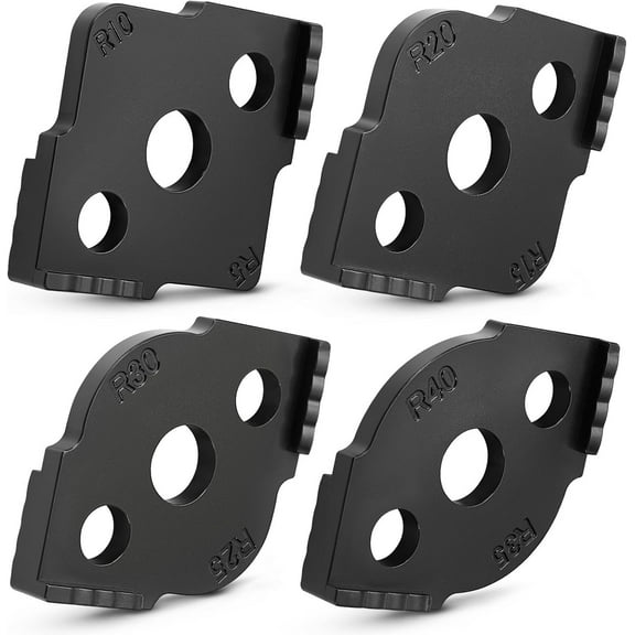 Lsupdaol 4 Pcs Router Corner jig Radius Template 8 Radius Angle Corner Routing Rounded Bit Templates Hardness ABS CNC Quick Jig for Woodworking (Black)