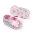 thumbnail image 4 of Douhoow Infant Newborn Baby Girls Flats Shoes Glitter Bowknot Princess Shoes First Walkers, 4 of 8
