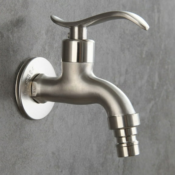 yaaqii Wall Cold Tap Staninless Steel Washing Machine Single Handle Laundry Faucet