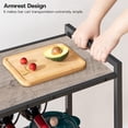 thumbnail image 4 of Bar Cart, 3-Tier Coffee Cart with Wheels, Kitchen Cart, Wine Cart with Wine Rack and Glass Holder, Rolling Serving Cart for Home, Living Room, Party, Bar, Greige and Black BG35TC01G1, 4 of 9