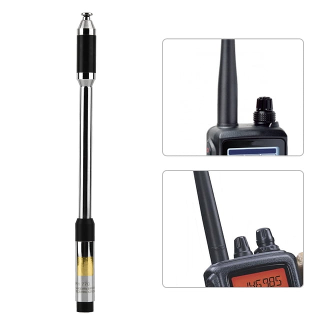 Antena walkie talkie de acero inoxidable, antena telescópica, para uso profesional