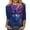 Top - A17 Blue, variant on Xdegoge Womens Mardi Gras Tops Plus Size Crewnceck 3/4 Sleeve Top Luminous Casual Pullover Dazzling Neon Carnival Outfit