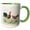 Green/White, variant on 3drose, Image of Chicken Family Watercolor Painting Rooster Hen and Chicks, 11oz Two-tone Black Mug