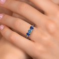 thumbnail image 4 of Gem Stone King 10K Two Tone Gold Persian Blue Moissanite and Blue Created Sapphire Engagement Ring for Women | 1.70 Cttw | Round 5MM | Gemstone Birthstone | Size 5, 4 of 6