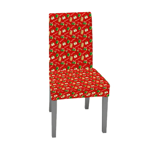 Cubierta de silla temática navideña Restaurante en casa Silla de comedor Adorno navideño de tela impresa, Caja de regalo Eigraketly HA9099-06B