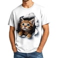 thumbnail image 2 of Cute 3d Kitten Graphic Tees for Men Women 2026 Summer Casual Short Sleeve Crewneck Cat Lovers T Shirts, 2 of 6