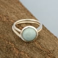 thumbnail image 4 of Mooneye Bezel Set 8mm Round Shape Blue Larimar Gemstone 925 Sterling Silver Solitaire Women Ring, 4 of 5