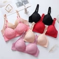 thumbnail image 5 of Jsaierl Womens Lace Bras Wirefree Push Up T-shirt Bras Seamless Comfy Bralettes Shapewear Breathable Full Figure Bras, 5 of 9