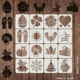 thumbnail image 2 of 16Pcs Seasonal Icons Stencil Template 7.9x7.9 inch Reusable Template for Easter Valentine's Day Thanksgiving Christmas Home Decor Sign Wall Decorations, 2 of 7
