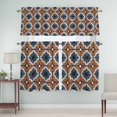 thumbnail image 5 of Brown Flower Curtain Valances Set Vintage Blue Color Blocks Abstract Modern Kitchen Curtains 24&nbsp;inch Length Rod Pocket Valance and Tiers 3 Piece Set Small Bedroom Bathroom Laundry Decor, 5 of 9