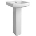 thumbnail image 2 of Proflo PF6001WH Otter Creek 20" Rectangular Vitreous China Pedestal Bathroom Sink - White, 2 of 2