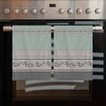 thumbnail image 2 of Turquoise Floral 1 Pack Kitchen Towel, Water Absorbent Dish Towel, Modern Farmhouse Leaves Gray Striped Decorative Hand Towels - Quick Drying Cloth for Cooking Baking, 18x28 Inch, 2 of 8