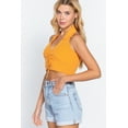 thumbnail image 3 of Halter Ruched Crop Sweater Knit Top, 3 of 5
