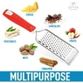 thumbnail image 4 of Zulay Kitchen Professional Stainless Steel Flat Handheld Cheese Grater - Red, 4 of 7