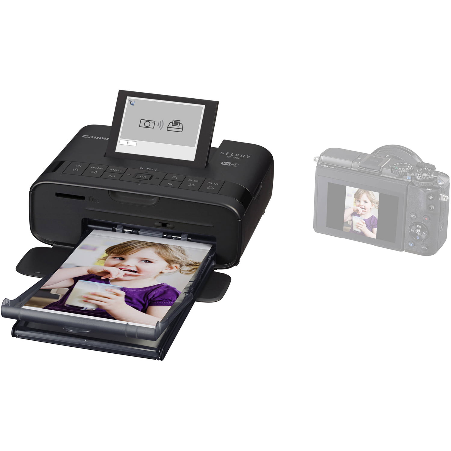 Canon SELPHY CP1300 Wireless Compact Photo Printer Black USB Printer Cable + Xtech Custom Case Produces up to 108 of 4 x 6 prints + Canon KP-108IN Color Ink Paper Set HeroFiber Cleaning Clot