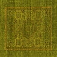thumbnail image 1 of Ahgly Company Machine Washable Indoor Square Abstract Yellow Modern Area Rugs, 5' Square, 1 of 4