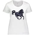 thumbnail image 3 of Inktastic Beautiful Galloping Black Horse Women's Plus Size T-Shirt, 3 of 5