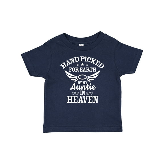 Inktastic Handpicked for Earth By My Auntie in Heaven with Angel Wings Boys or Girls Baby T-Shirt