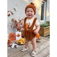 thumbnail image 4 of Cjfdfy Newborn Baby Boy Girl Thanksgiving Turkey Outfit Romper My 1St Thanksgiving Short Sleeve Bodysuit Fuzzy Overalls Suspender Shorts And Hat Set Infant Cute Holiday Photography Outfit, 4 of 10