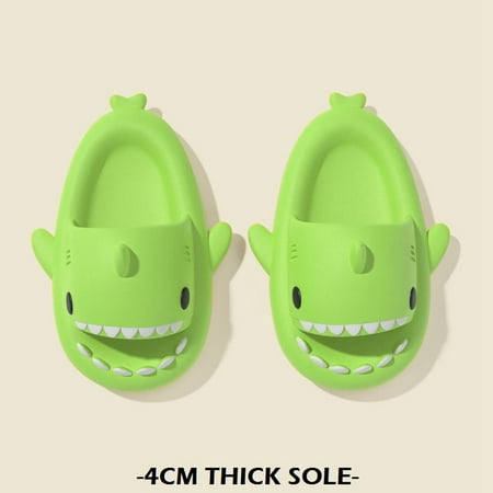 

QWZNDZGR 4cm Soft Women Man Shark Slippers Summer Beach Flip Flops Non-Slip Cute Couple Outdoor Cool Indoor Household Funny Shark Slides