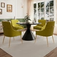 thumbnail image 3 of Clihome Dining Chairs Set of 2, Upholstered Velvet Accent Chairs, Green, 3 of 7