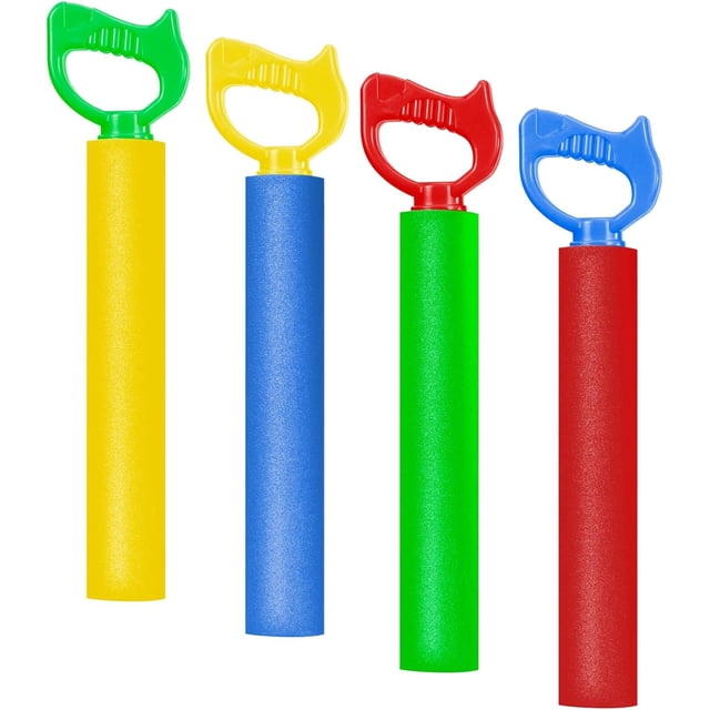 Juguete de pistola de agua de 4 piezas,Pistola de agua para niños,Pistolas de agua para niños,Juguetes de chorro de piscina,Pistola de agua para piscina,Alcance de hasta 40 pies,Juguetes de