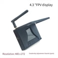 thumbnail image 3 of Monitor FPV de 5.8G, 56 Canales, Pantalla HD de 4.3 Pulgadas con de Nieve, NTSC/PAL, Búsqueda Automática, para Multicóptero RC, Pieza de Dron FPV., 3 of 5