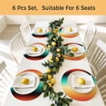 thumbnail image 5 of Colorful Ombre Round 13 Inch Placemats Set of 6, Abstract Modern Art Aesthetics HeatResistant Non Slip Place Mats for Dining Table, Wipeable Braided Kitchen Table Mats for Housewarming, 5 of 9