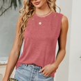 thumbnail image 4 of Summer Saving Wycnly Tank Top for Women Plain Round Neck Sleeveless T Shirts Loose Breathable Workout Racerback Tank Tops Pink S Up to 65% off, 4 of 7
