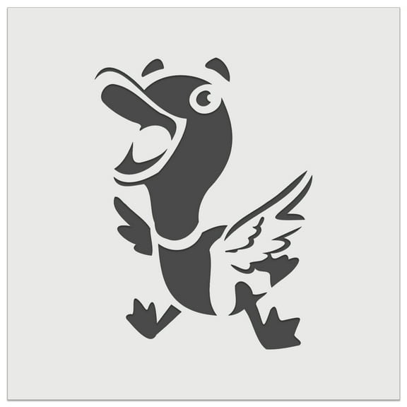 Excited and Happy Mallard Duck Cartoon DIY Cookie Wall Craft Stencil - 5.5 Inch