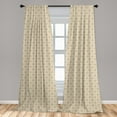 thumbnail image 5 of Ambesonne Geometric Curtains, Rhombus Pattern Abstract, Pair of 28"x95", Pale Brown White, 5 of 5