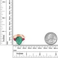 thumbnail image 3 of Gem Stone King 10.86 Ct Green Malachite Red Created Ruby 18K Rose Gold Plated Silver Ring (Size 8), 3 of 5