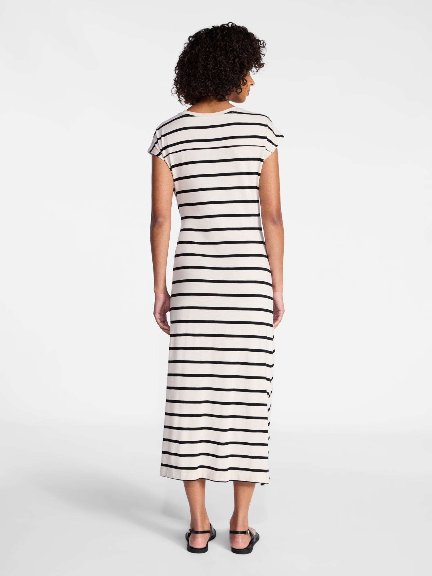 Time and Tru Women's and Women's Plus Side Tie Midi Dress with Dolman Sleeves, Sizes XS-4X