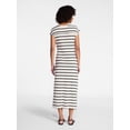 thumbnail image 4 of Time and Tru Women's and Women's Plus Side Tie Midi Dress with Dolman Sleeves, Sizes XS-4X, 4 of 5