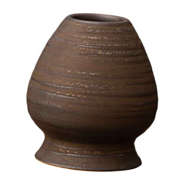 Porta batidor de té matcha, elaboración ceremonial del té, porta batidor tradicional Chasen marrón oscuro