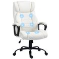 thumbnail image 1 of Vinsetto Executive Office Chair with Massage, Tilt, Desk Chair, White, 1 of 10