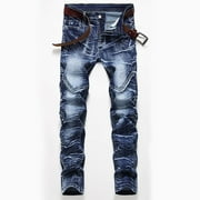 LOVZFMLL Jeans Men's Jeans New Fashion Have Pockets Button Zipper Personality Denim Trend Jeans