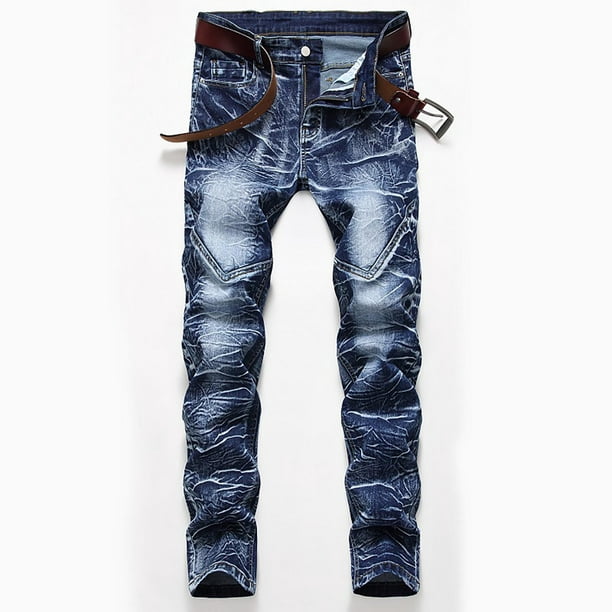 Lolmot Mens Jeans New Fashion Have Pockets Button Zipper Personality Denim  Trend Jeans 