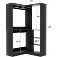 thumbnail image 7 of Homieasy Corner Closet System, 36 Inch Large Freestanding Closet Organizer System with 2 Hanging Rod and Storage Shelves, Sturdy Walk in Towers, 36" W x 36" D x 80" H, Black, 7 of 7