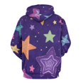 thumbnail image 3 of Colorful Star Pattern on Purple Background 3d Sweatshirts Hoodie Fashion Casual Personality Men's Women Street Hoodie Pullovers Long Sleeve Comfortable Top, 3 of 6